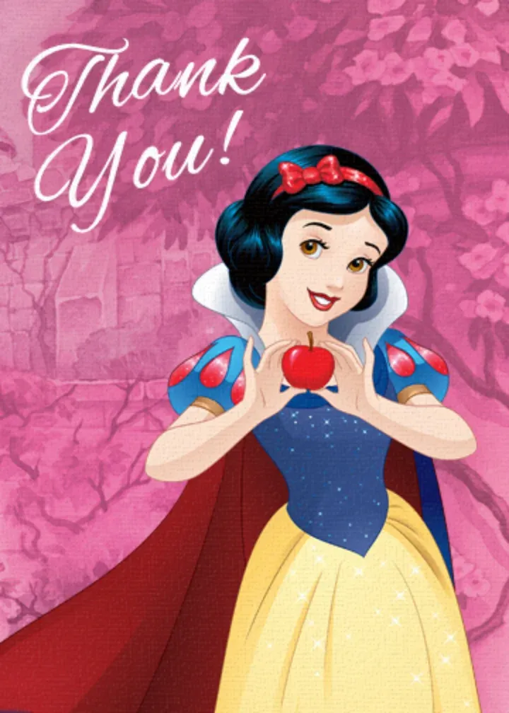 Snow White Birthday Thank You card front