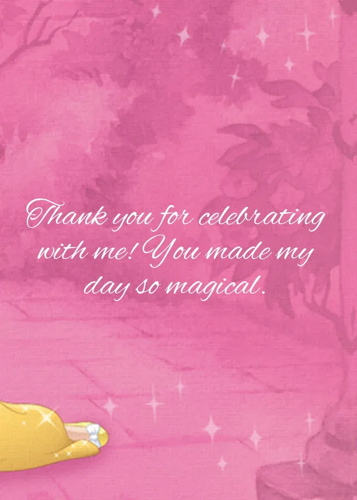 Snow White Birthday Thank You card inside right