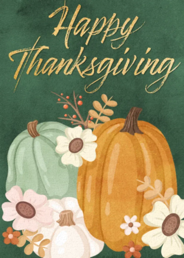 Modern Pumpkin Floral card front