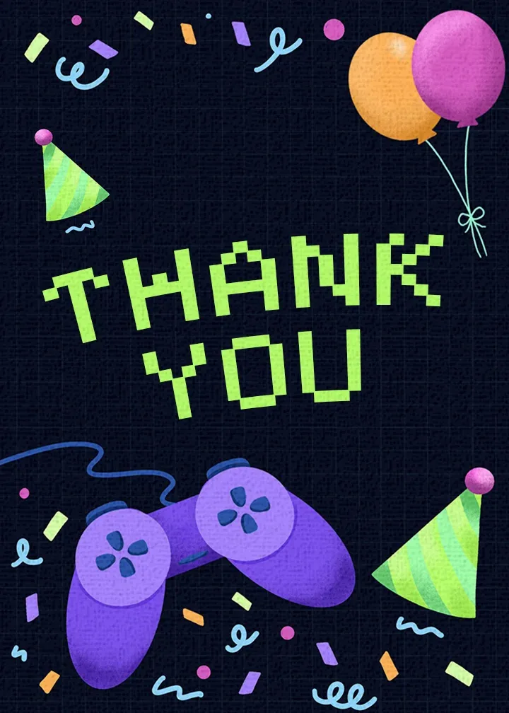 Level Up Thanks card front