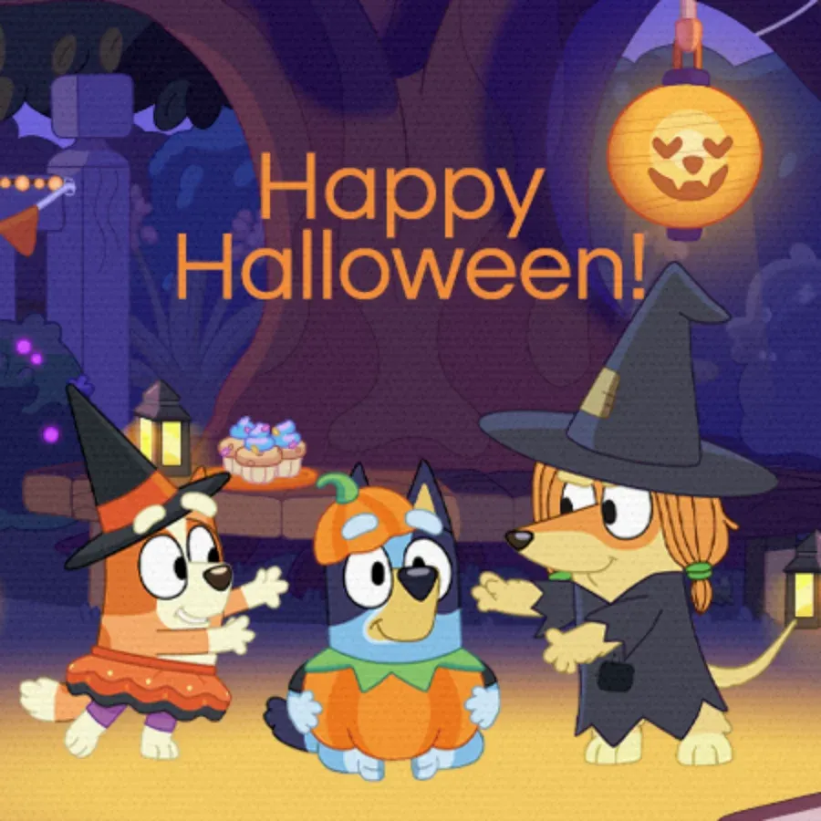Bluey | Happy Halloween card front
