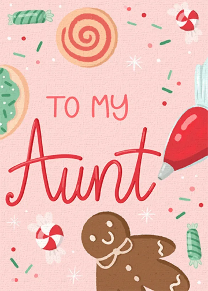 Aunt Frosted Cookies card front