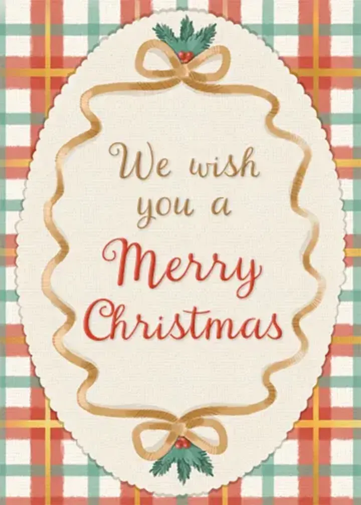 Holiday Plaid & Ribbon card front
