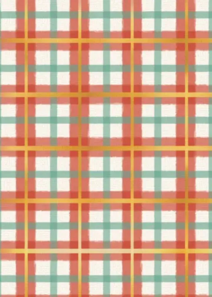 Holiday Plaid & Ribbon card inside left