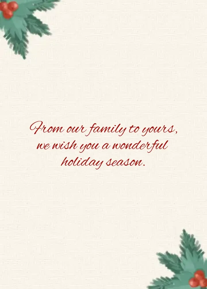 Holiday Plaid & Ribbon card inside right