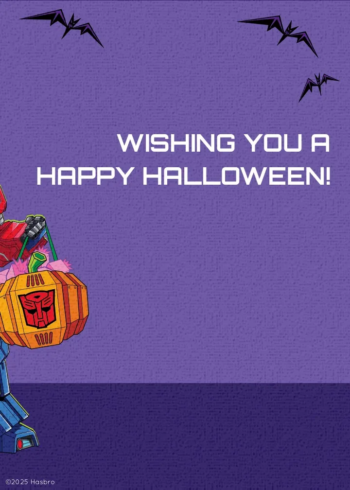 Transformers | Happy Halloween card inside right