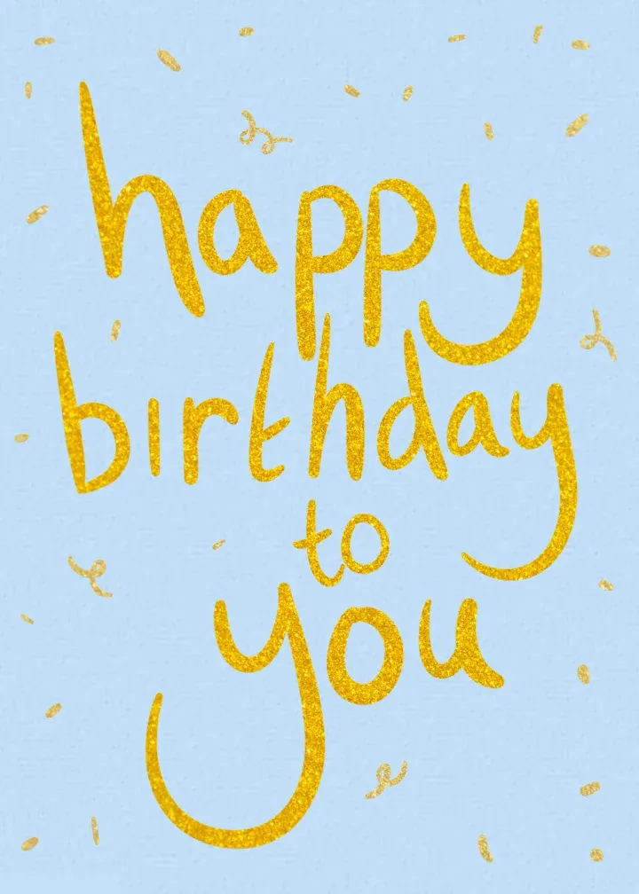 Happy Birthday Gold Foil Light card front