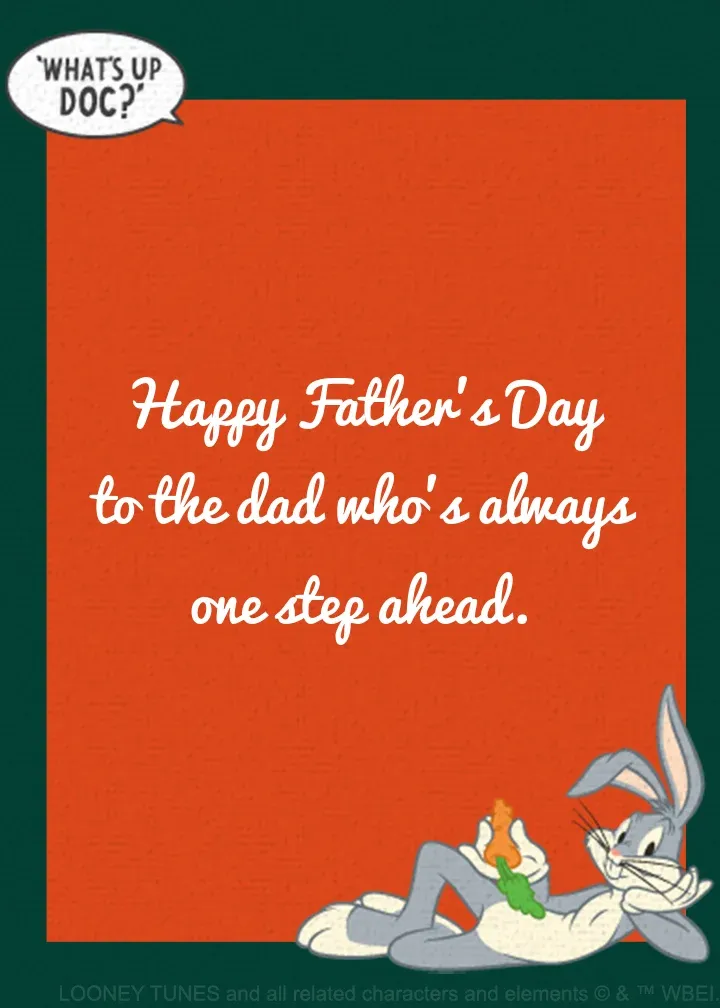Bugs Bunny Father's Day card inside right