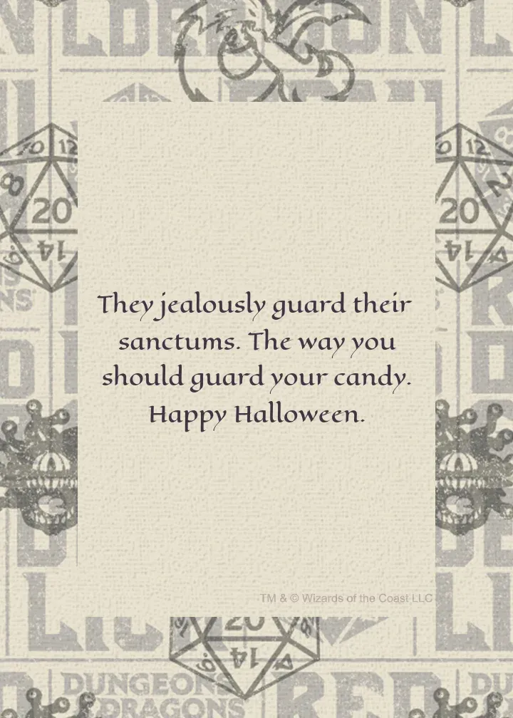 D & D | Halloween Monsters card inside right