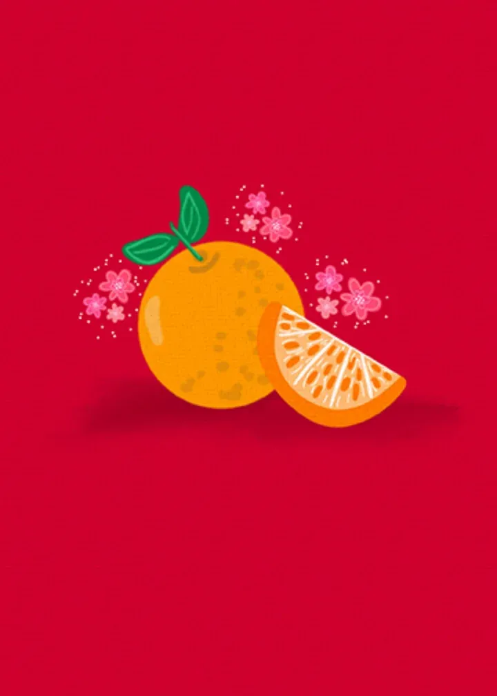 Citrus Christmas Lettering card inside left