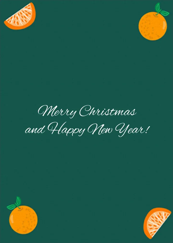 Citrus Christmas Lettering card inside right