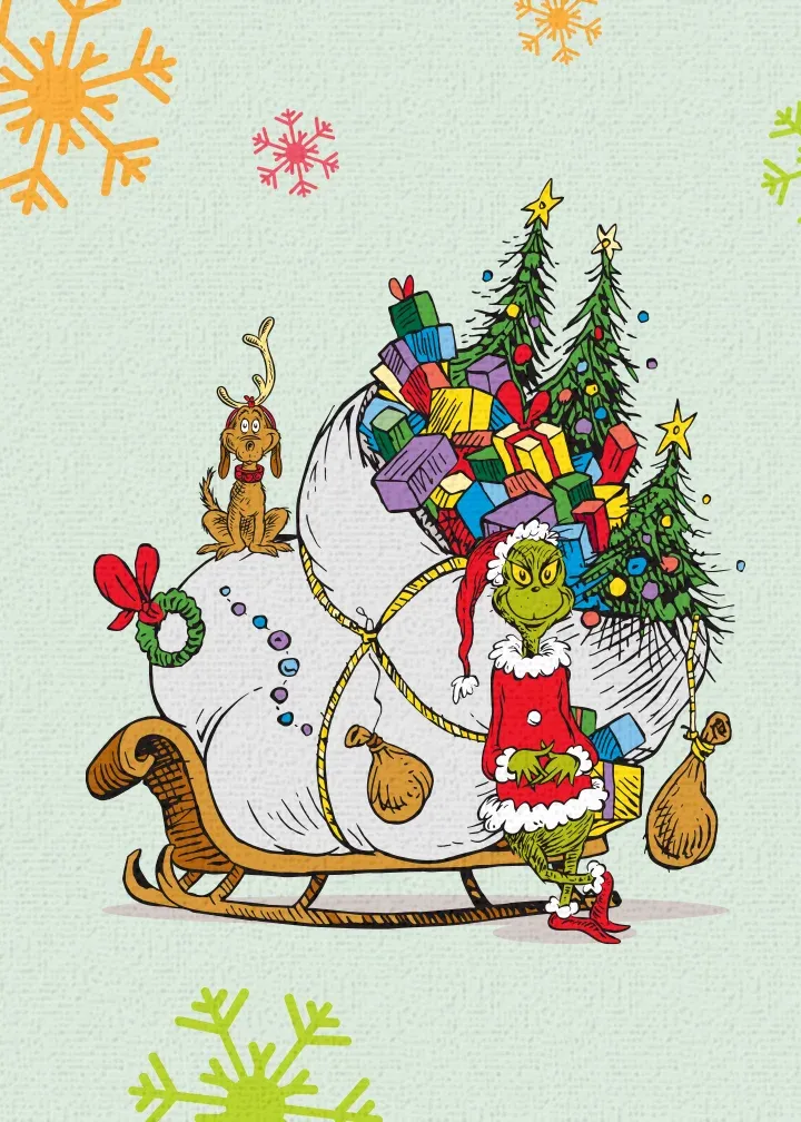 Dr. Seuss | Merry Grinchmas card inside left