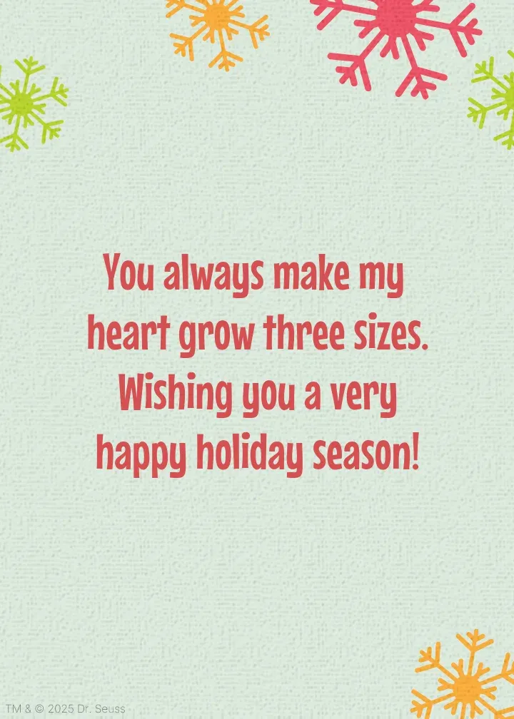 Dr. Seuss | Merry Grinchmas card inside right