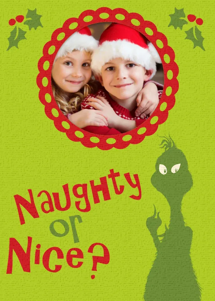 Dr. Seuss | Grinchy Photo card front
