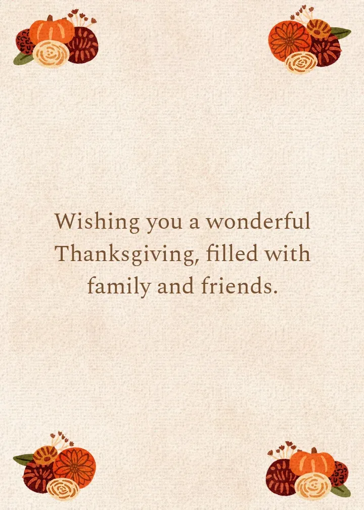 Thanksgiving Bouquet card inside right