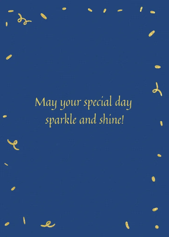 Gold Foil Happy Birthday card inside right