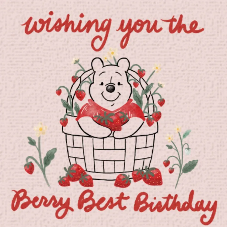 Winnie the Pooh Berry Birthday card front