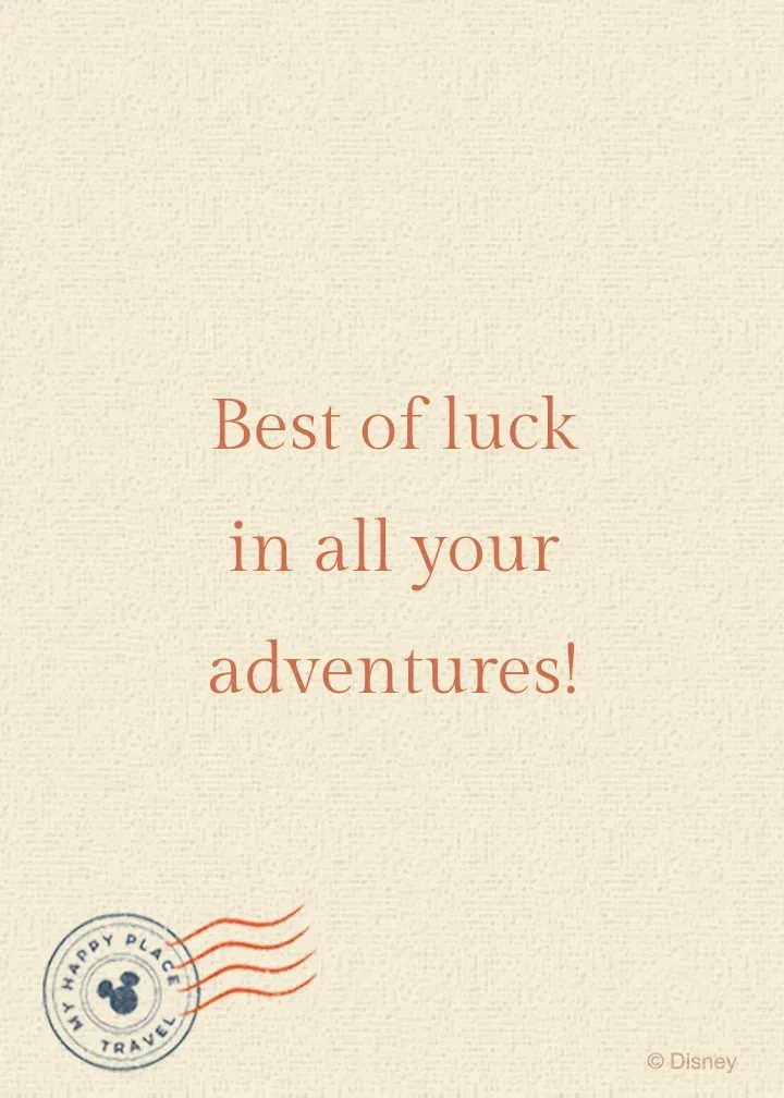 Mickey & Friends | Travel Bon Voyage card inside right