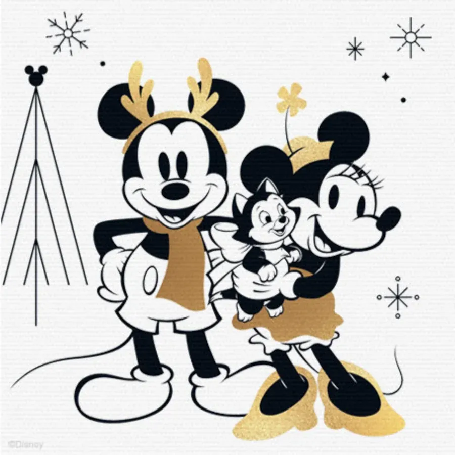 Gold Nordic Mickey card inside left