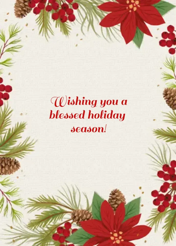 Gold Christmas Blessings card inside right
