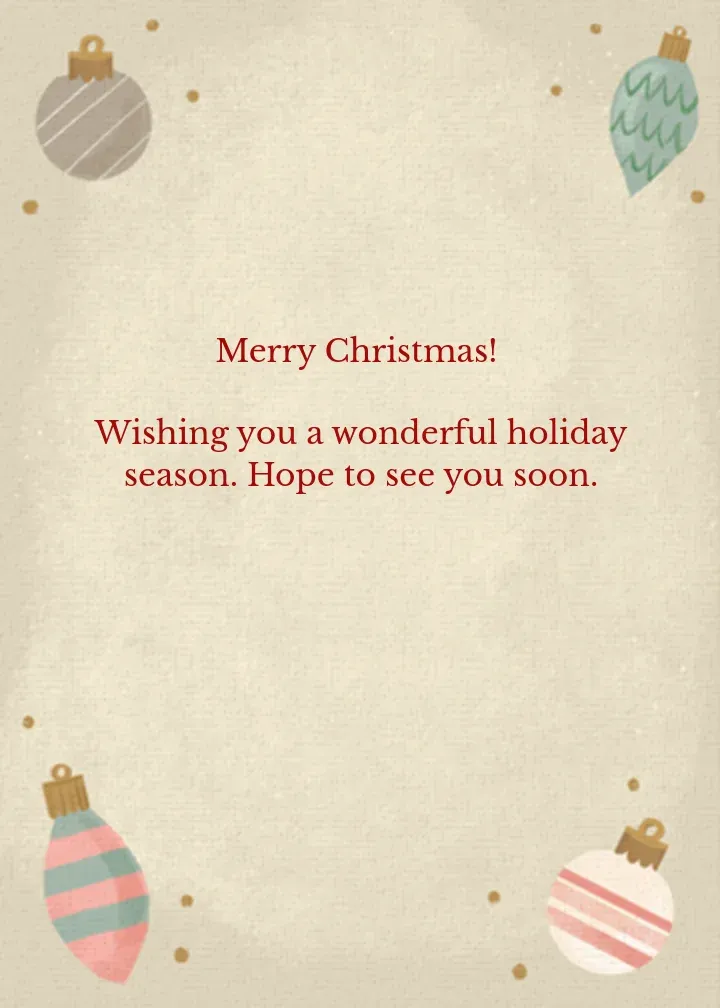 Sophisticated Christmas card inside right