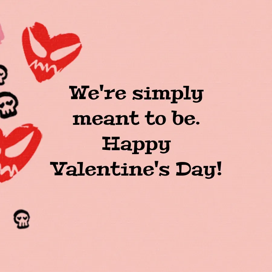 Nightmare Love You Valentine card inside right