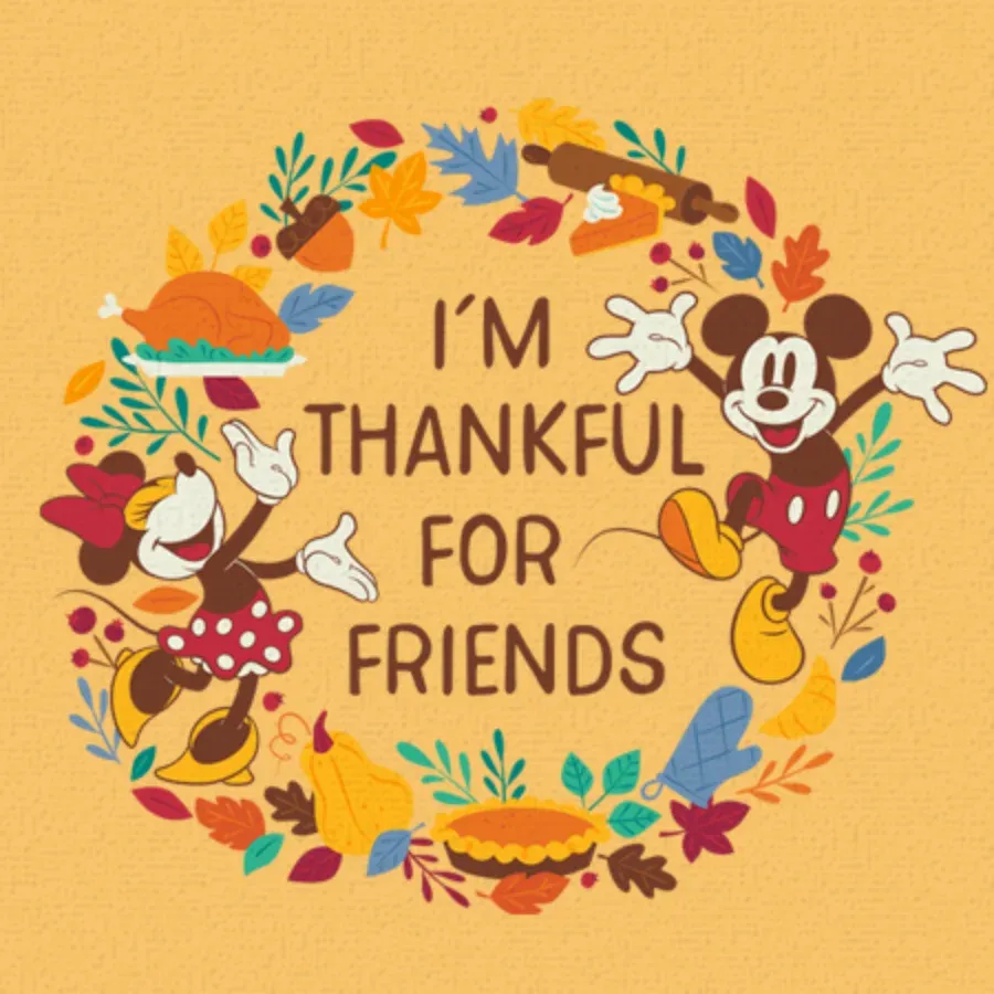 Mickey & Friends Thanksgiving card front