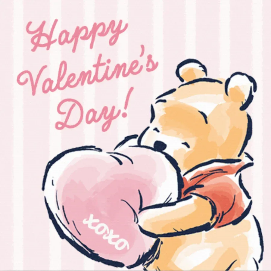 Winnie the Pooh Valentine Heart card front