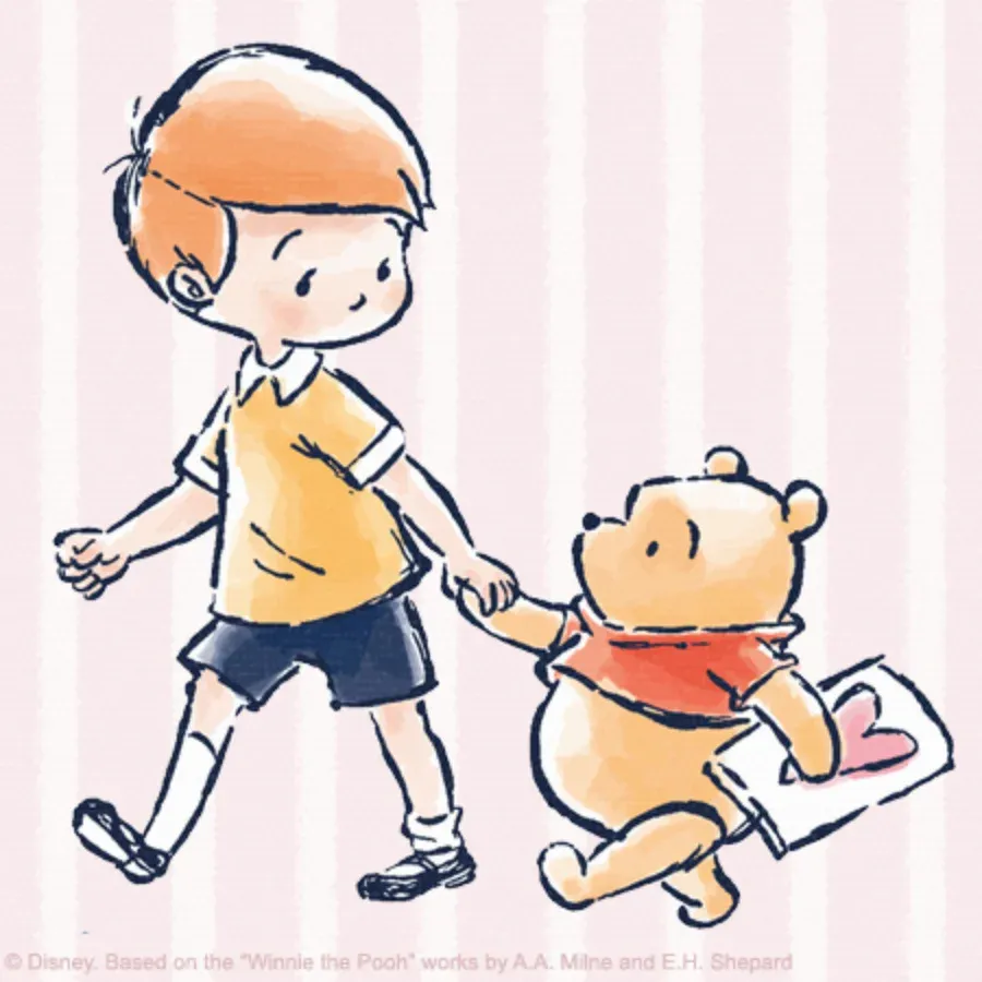 Winnie the Pooh Valentine Heart card inside left