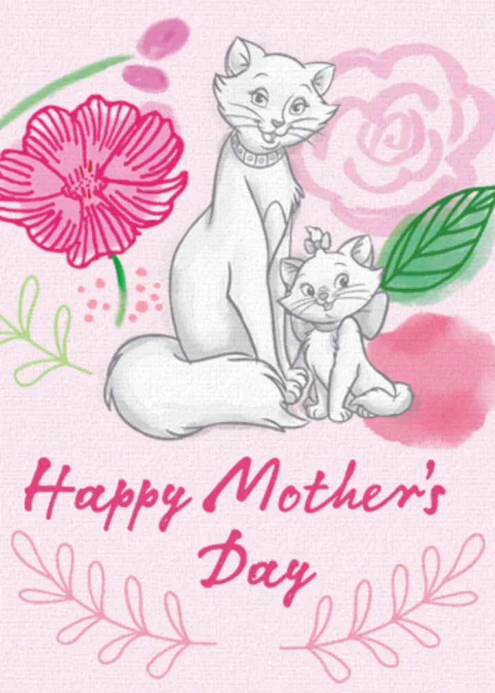 Aristocats Happy Mother's Day card front