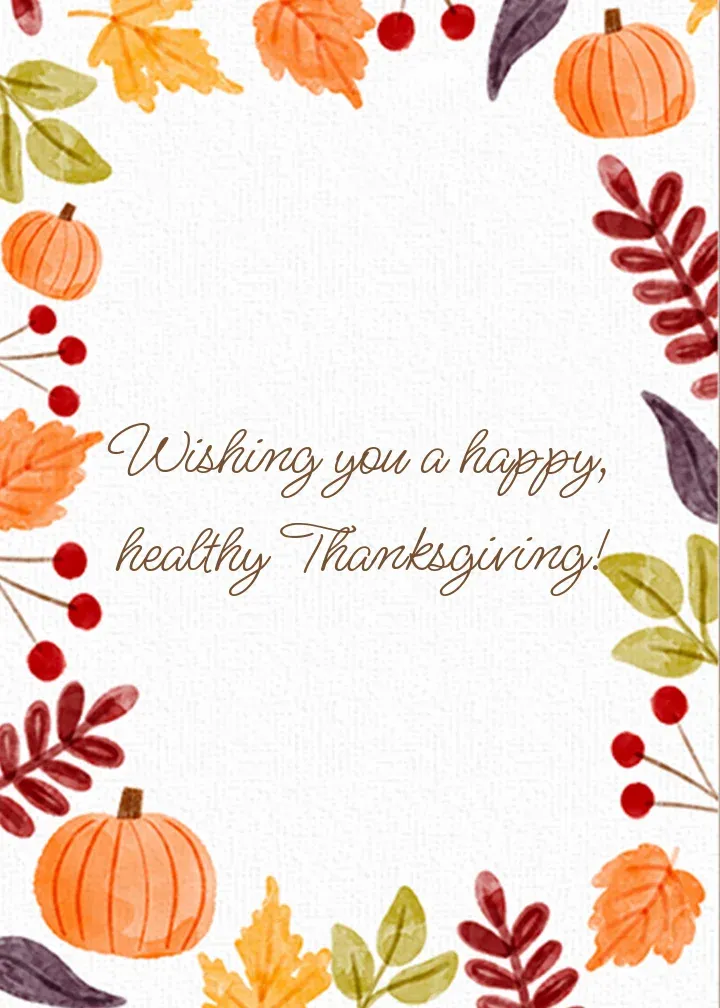 Autumn Leaves Thanksgiving card inside right