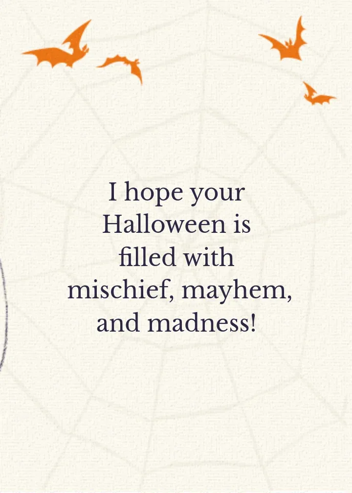 Jack Skellington Happy Halloween Bat card inside right