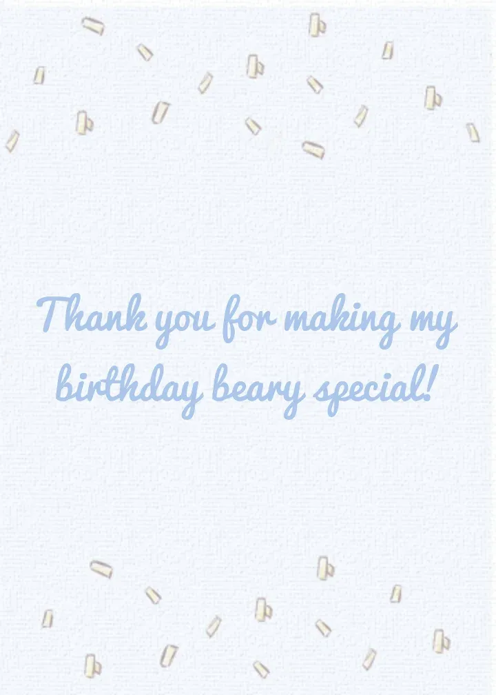 Care Bears | Birthday Thank You card inside right