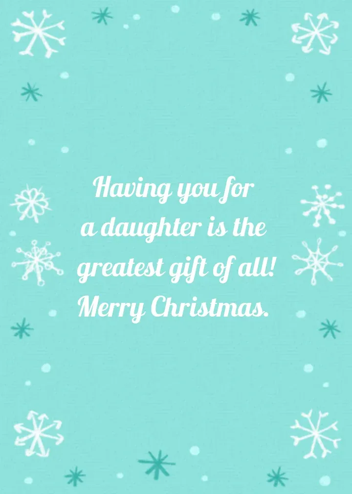 Daughter Holiday Sled card inside right