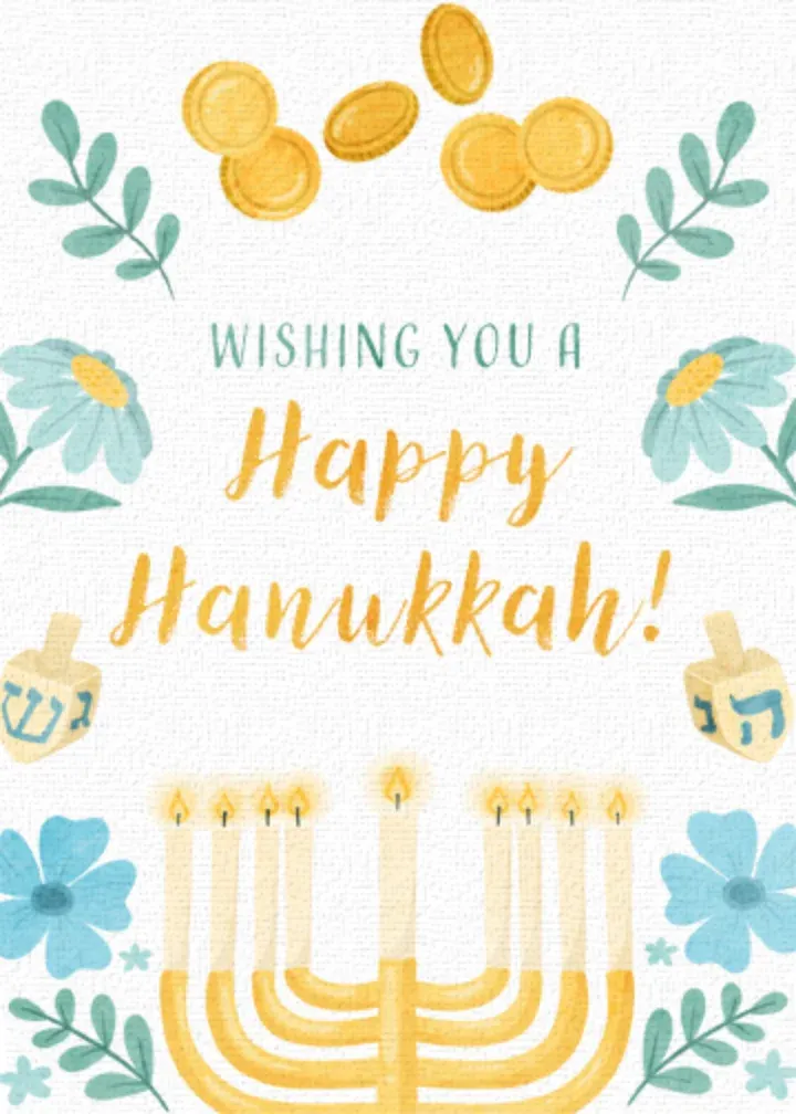 Hanukkah Border card front