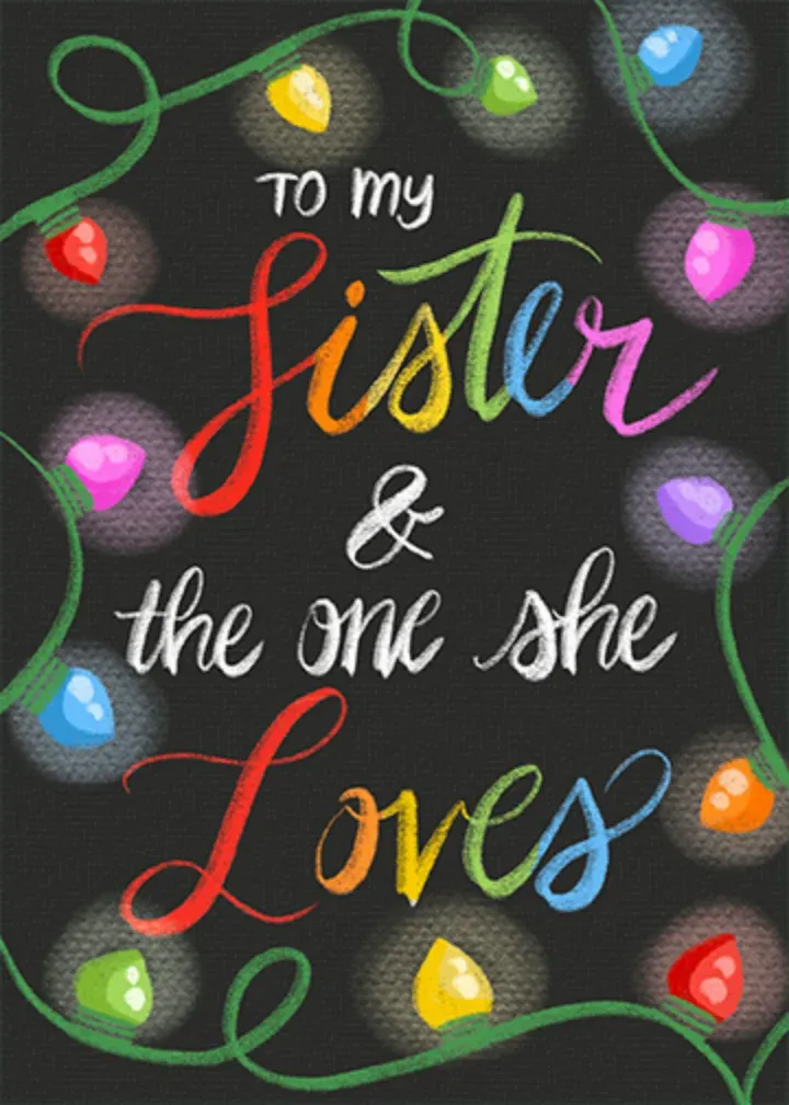Sister Holiday Love card front