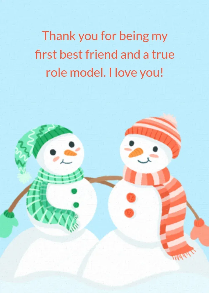 Snow Love Brother card inside right