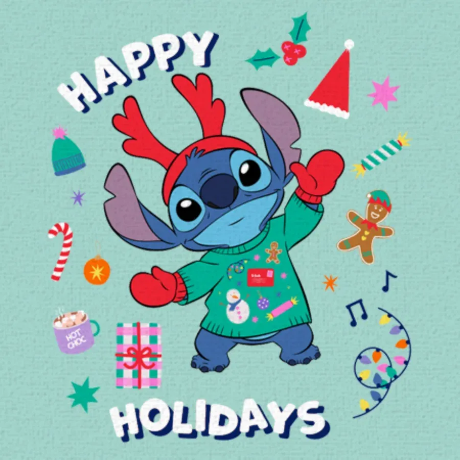 Stitch Happy Holidays card front