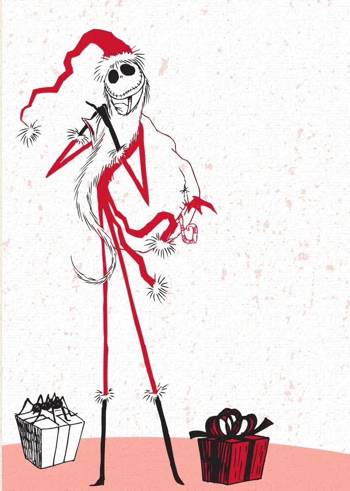 Nightmare Before Christmas Holidays card inside left
