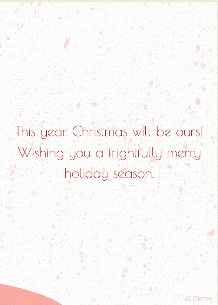 Nightmare Before Christmas Holidays card inside right