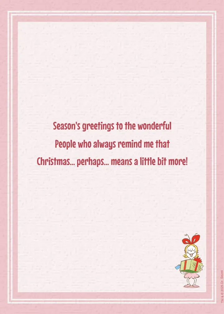 Dr. Seuss | Merry Cindy-Lou Who card inside right