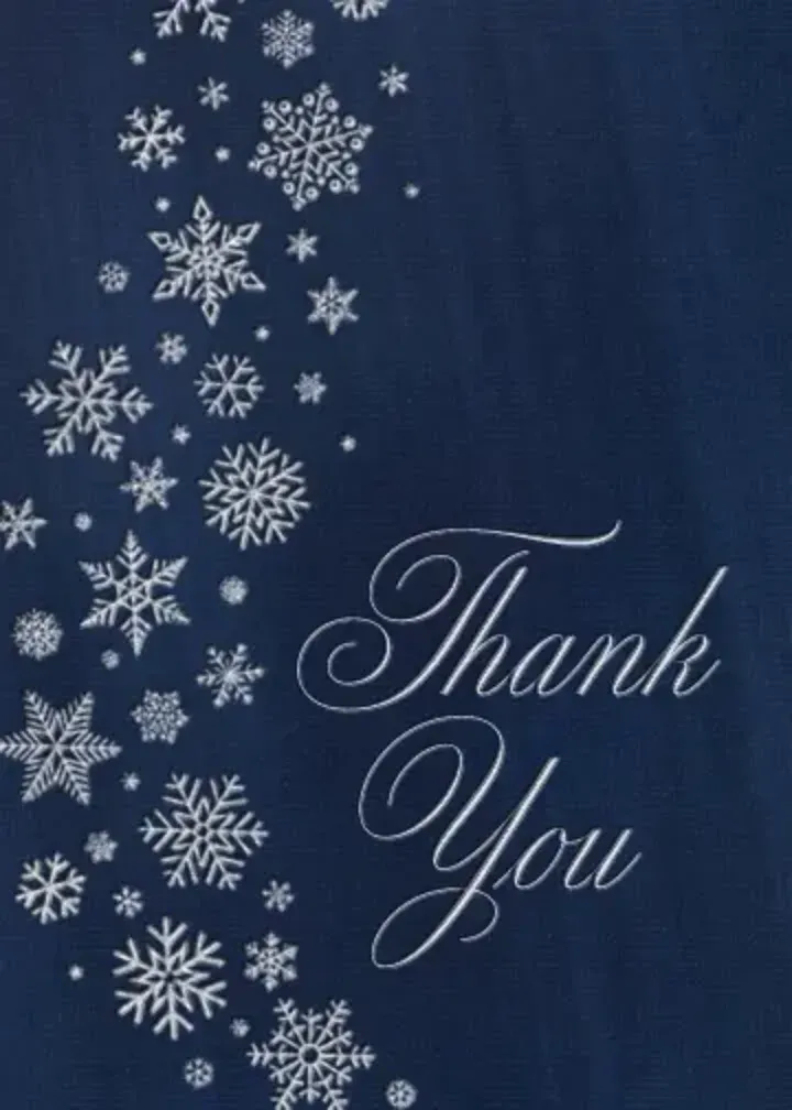 Sparkling Snowflake Thanks card front
