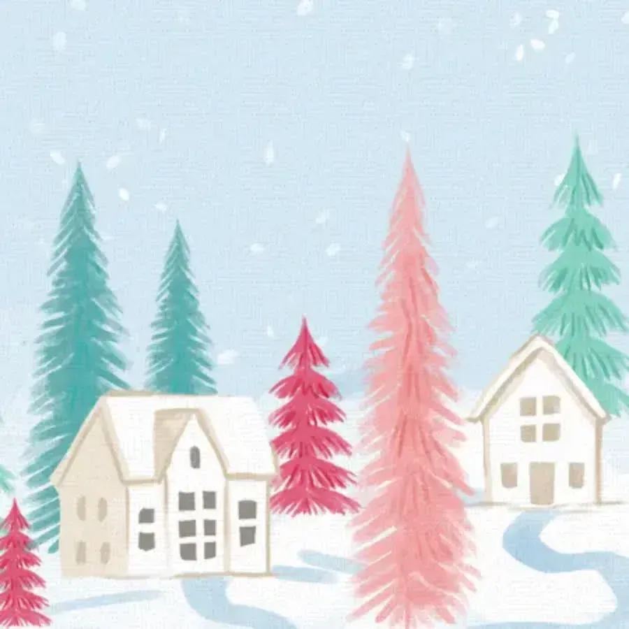 Bottlebrush Trees card inside left