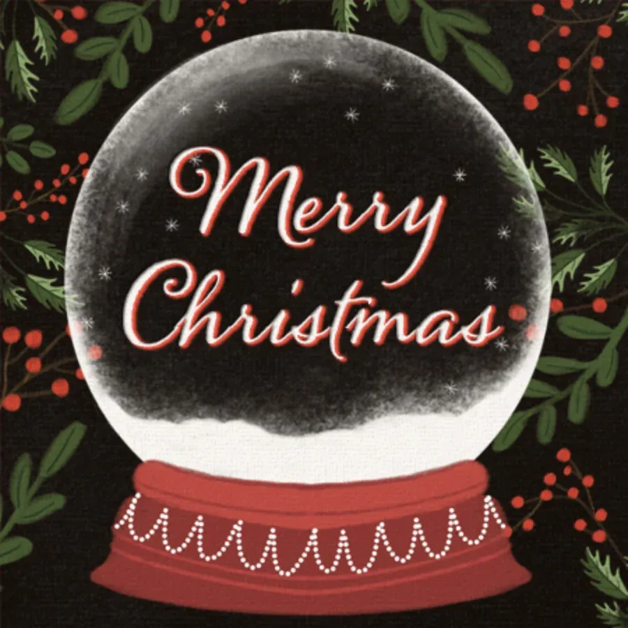 Christmas Snow Globe card front