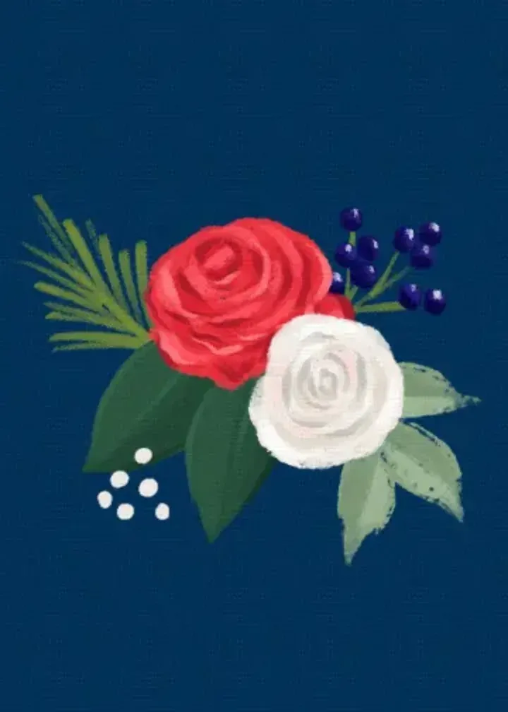 Holiday Florals card inside left