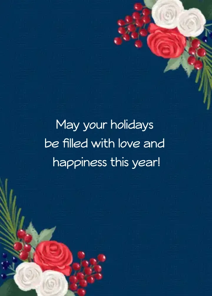 Holiday Florals card inside right