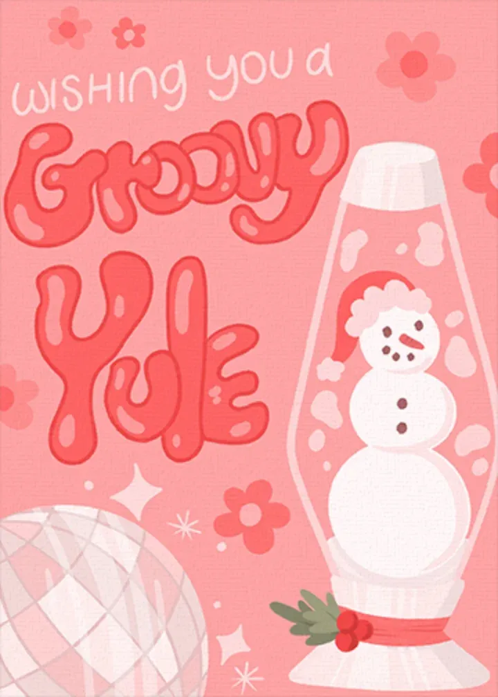 Wishing You a Groovy Yule card front
