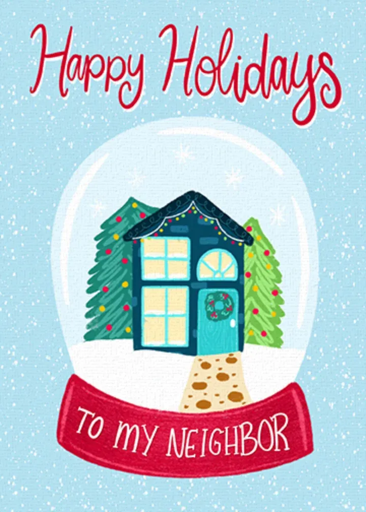 Neighbor Snowglobe Holiday card front
