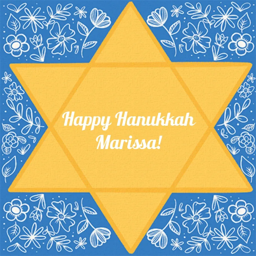 Star of David Floral card front