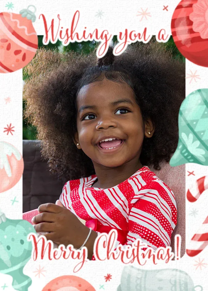 Ornaments Photo Border card front